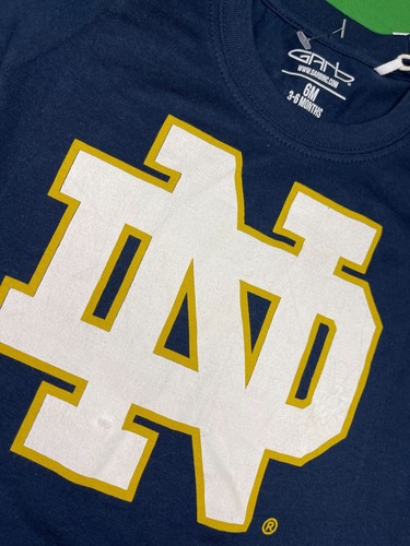 NCAA Notre Dame Fighting Irish blau Baumwolle T-Shirt Säugling Baby 6 Monate Neu mit Etikett - Bild 2 von 4