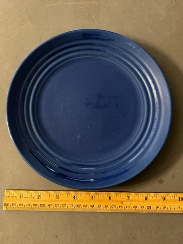 COBALT BLUE BAUER LOS ANGELES CALIF POTTERY 9 1/4" RINGWARE DINNER PLATE VTG