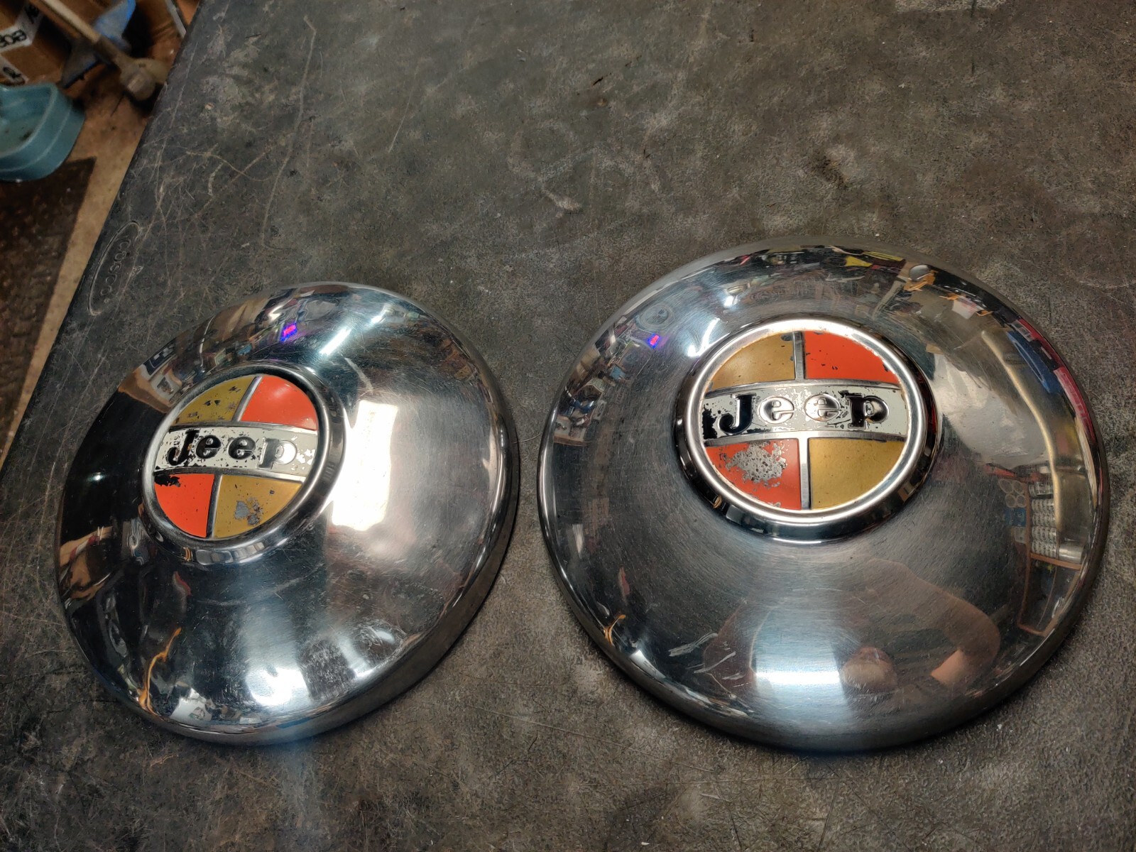 (2) Jeep Kaiser Wagoneer Commando Jeepster Gladiator Dog Dish Hubcaps CJ OEM eBay