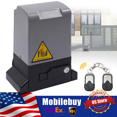 4400LBS Automatic Sliding Gate Opener Rack Driven with 2 Remotes & Complete Kit