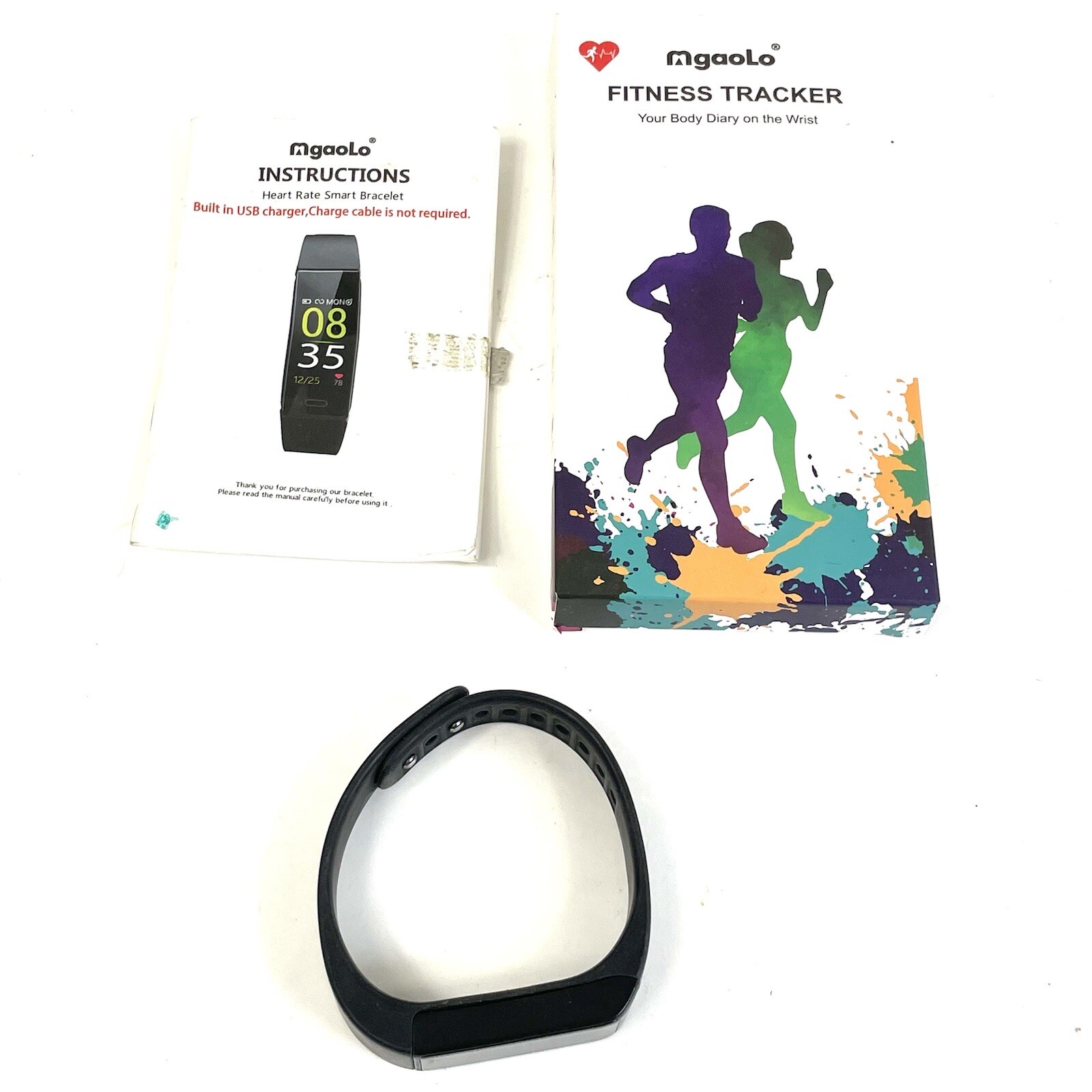 Mgaolo Fitness Tracker Body Diary On The Wrist Dark Black eBay