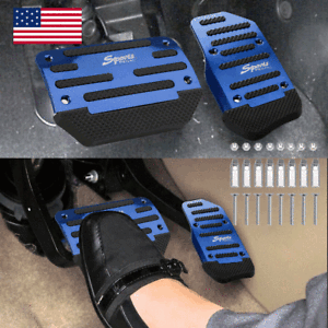 Blue Non-Slip Automatic Car Accelerator Brake Foot Pedal Pad Cover Accessories