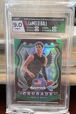 2020-21 Prizm Draft Picks LAMELO BALL Hornets Rookie Crusade Green HGA 9.0 Mint
