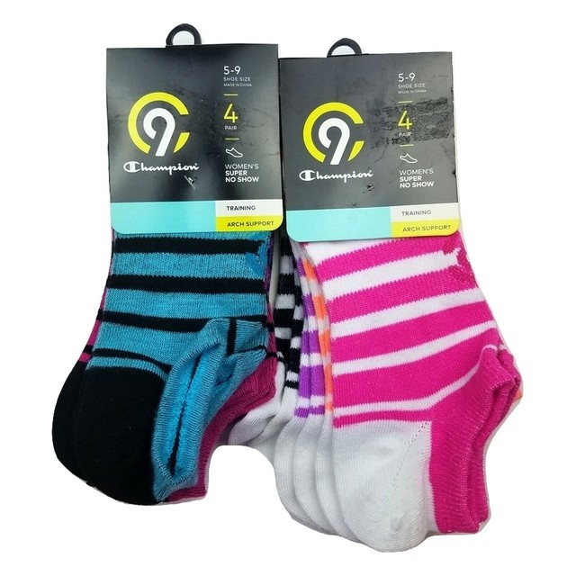 Womens c9 Champion 8 Pack Training Super No Show Socks Arch Support