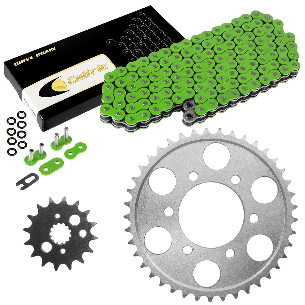 Green O-Ring Drive Chain & Sprockets Kit for Kawasaki ZX900 Ninja