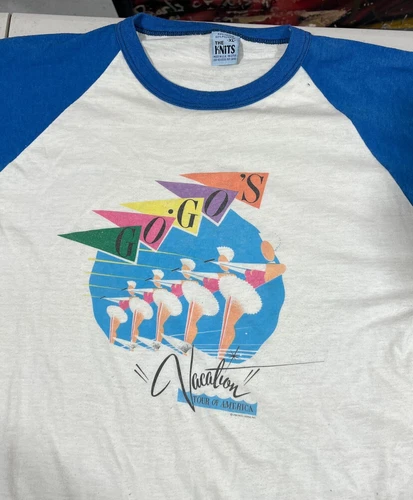 Gogo's Vacation Shirt 80s Band Tour Rock Concer 1980s vintage concert t-shirt, vintage, size XL, single stitch, B+ condition