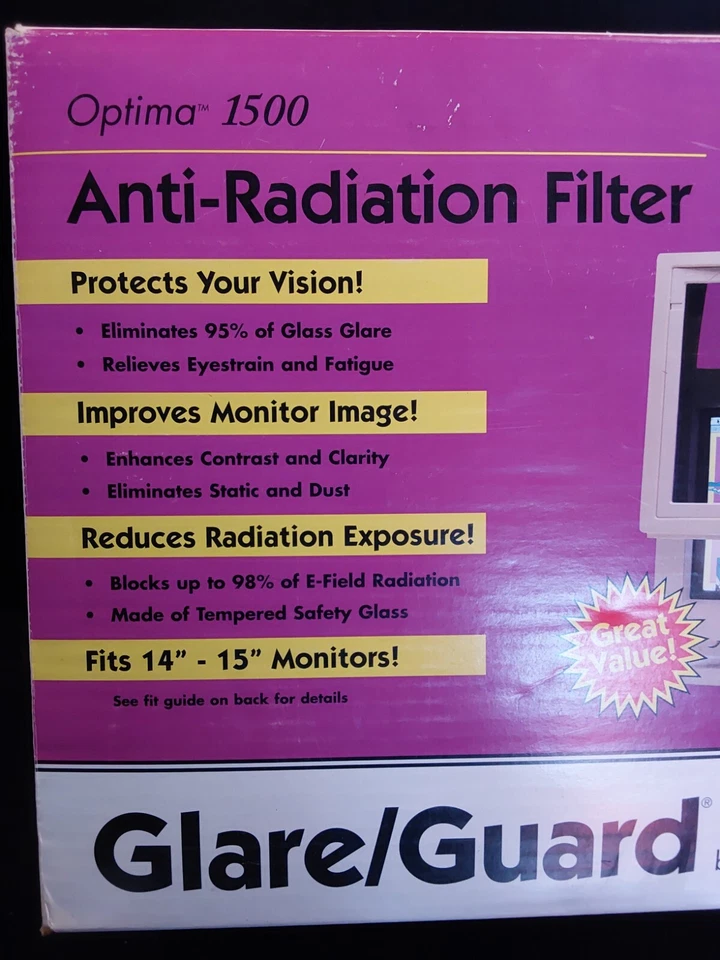 Vintage Optima 1500 Antiglare Filter(s) Universal CRT Monitor 14"x15 Monitor NIB - Image 4 of 4