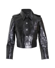 Louis Vuitton Cropped Jacket In Black Leather Fr36