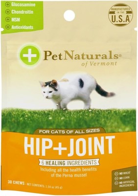 Pet Naturals Hip and Joint Support Supplement for Cats, 30 Chews - 30 