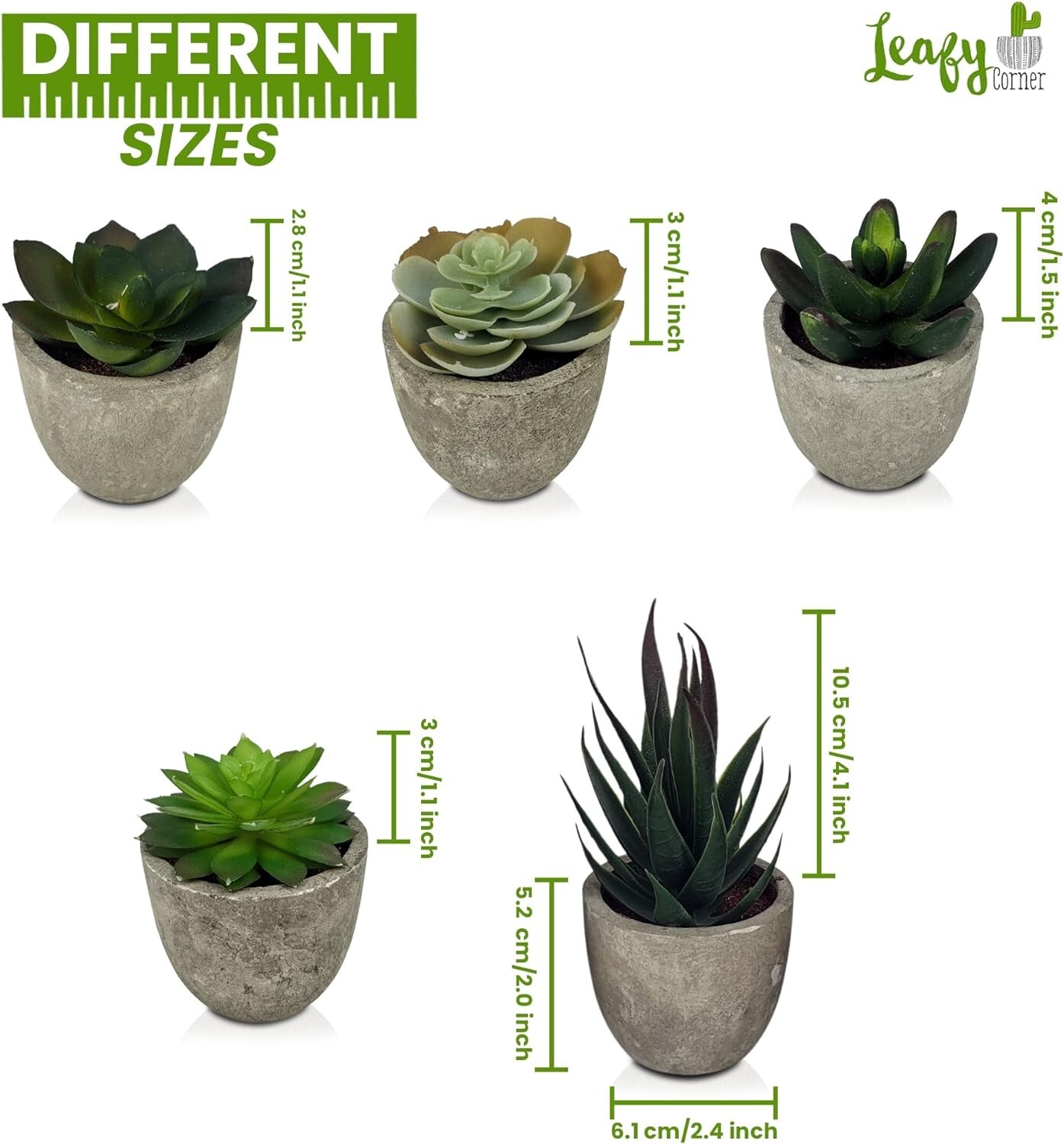 4PCS Artificial Fake Succulent Plant In Pot Potted Plants Home Gardens