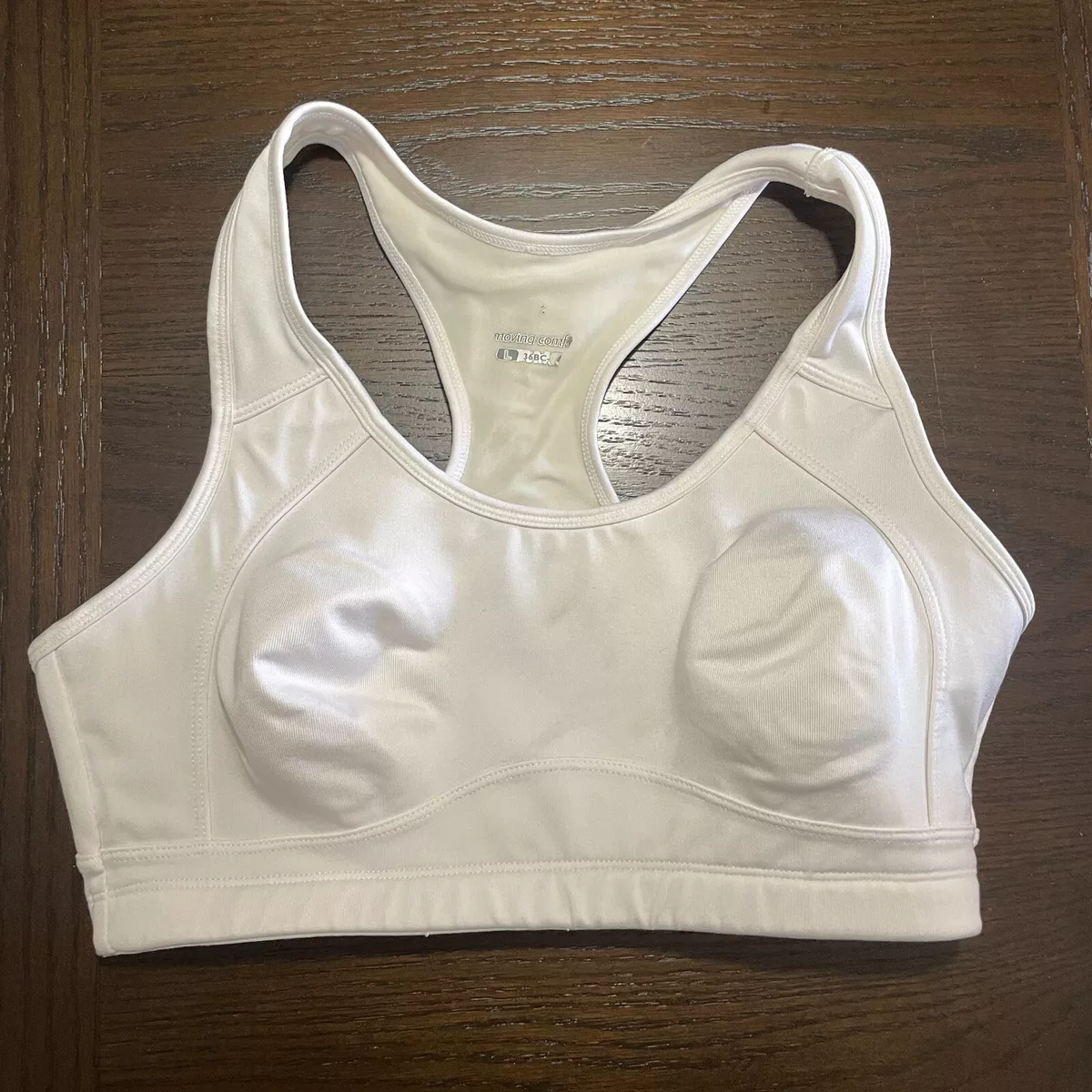 Moving Comfort Sport Bra 38B 36B 36C Large Wire Free Running High Support