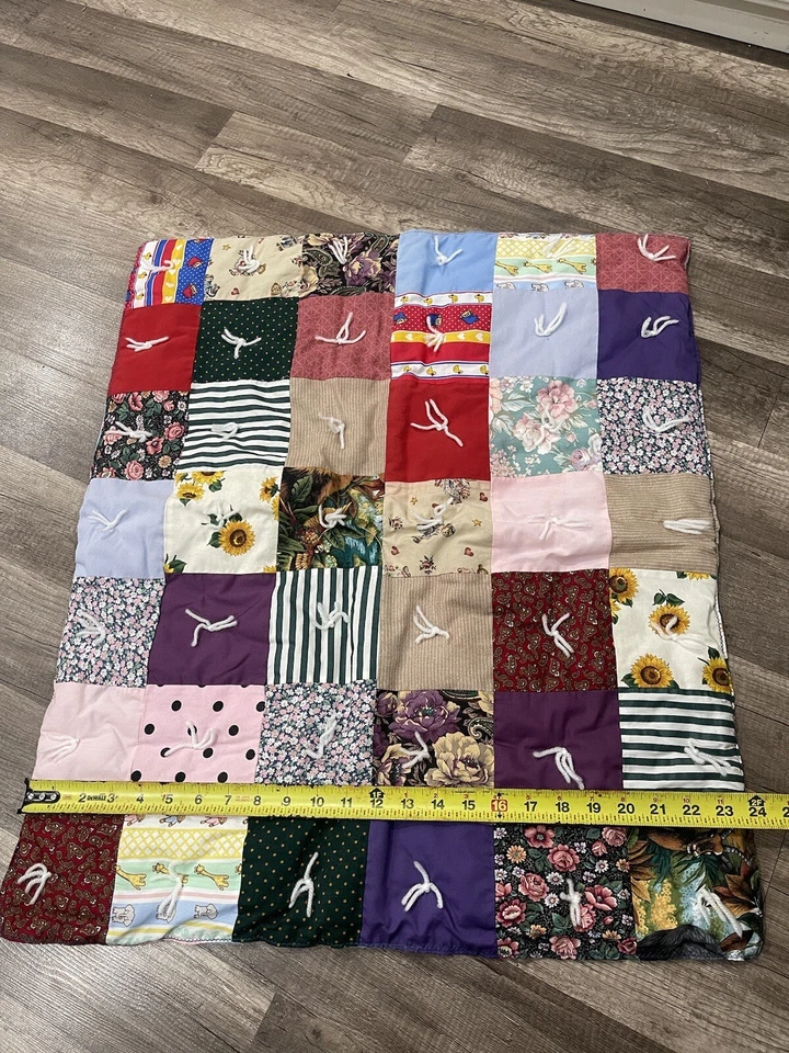 Colcha manta bordada cuna cama bebé niño hecho a mano vintage baby shower Foto 2 de 4