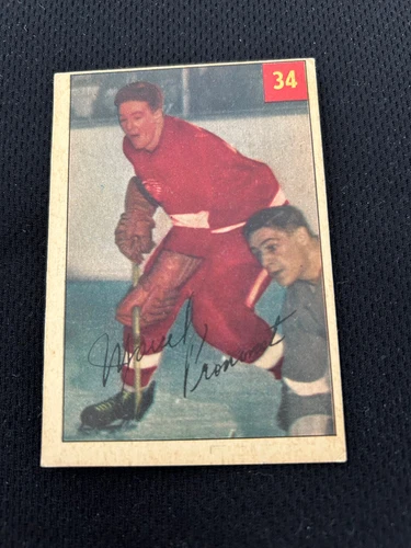 1954-55 PARKHURST MARCEL PRONOVOST EX DETROIT RED WINGS #34  ICE HOCKEY CARD