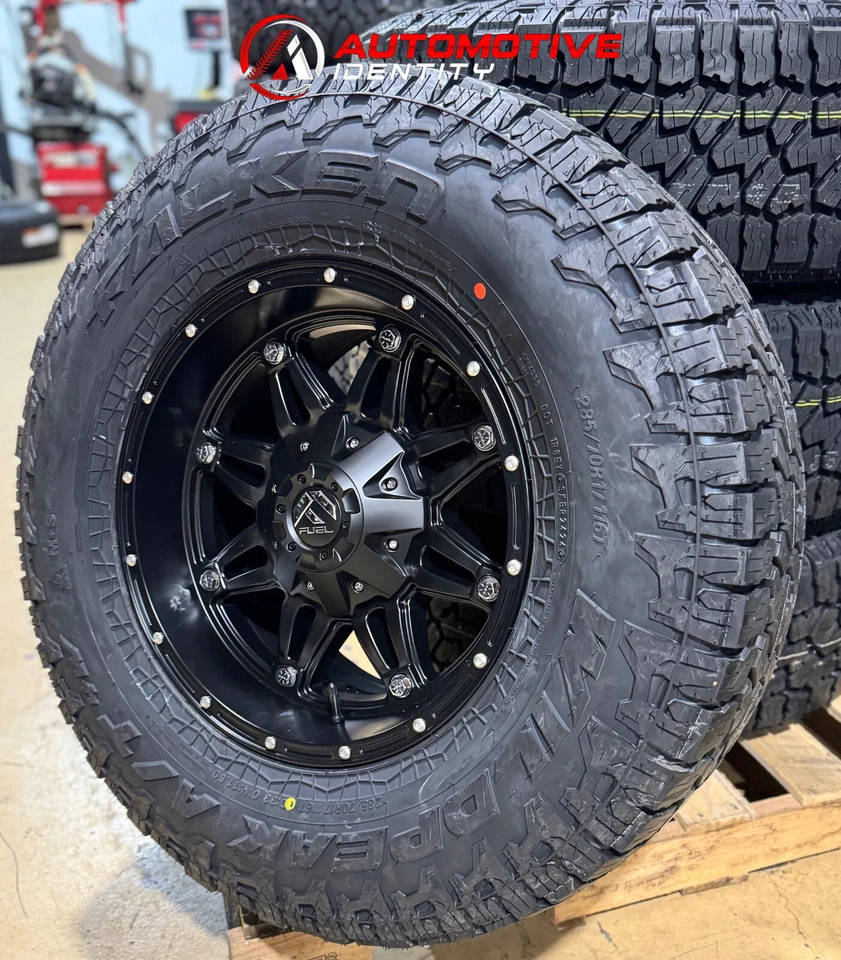 17x9 Fuel Hostage D531 Black Wheels 33" Falken Tires 5X135 Ford F150 Expedition - Image 2 of 4