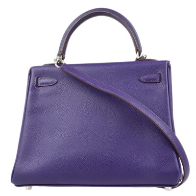 HERMES ブラックパープル ベルト Hermès 28cm Kelly Retourne Amethyst Matte Alligator Gold Hardware
