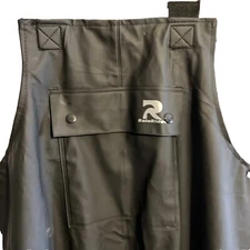 RainRider  Adult SM Rain Pant Bib Pants w Suspenders Black Waterproof 30 Inseam