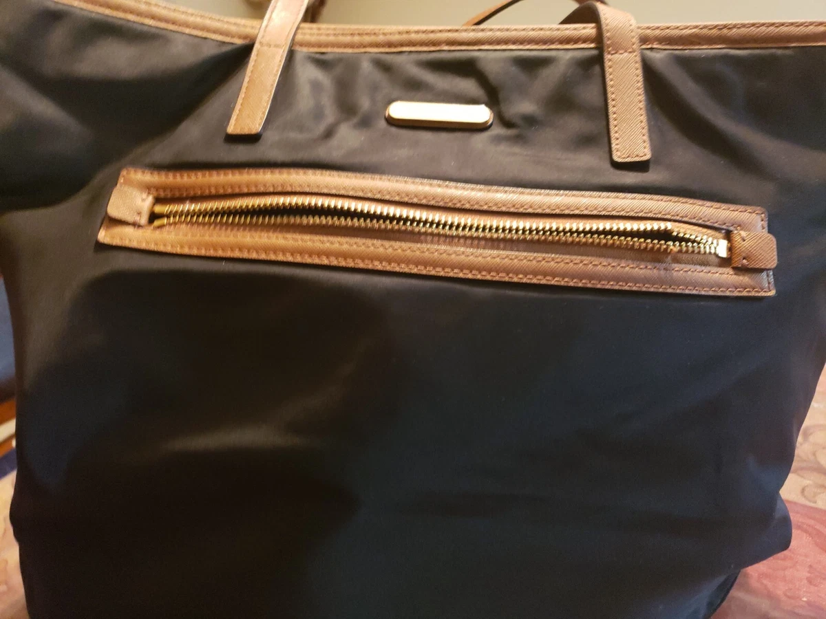 Michael Kors Kelsey Black Nylon Tote Shoulder Handbag Large
