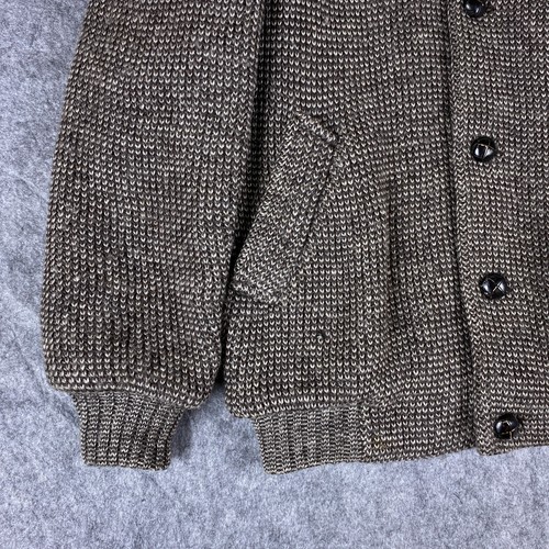 Maglione vintage Hilda Ltd uomo cardigan lana marrone medio foderato con bottoni maglia - Foto 3 di 21