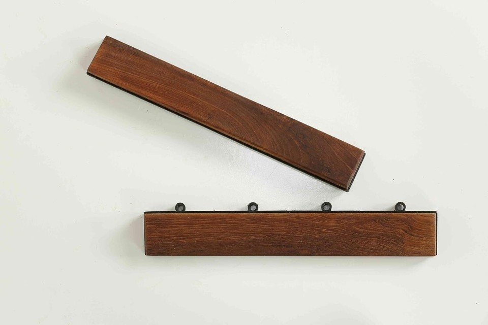 Bare Decor EZFloor End Trim Piece Interlocking Flooring 2 Piece, Brown