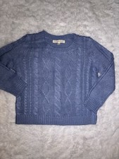 Copper Key kids sz. 4 blue classic cable crewneck sweater. Soft, great shape
