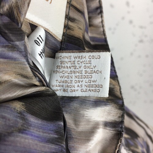 Chico's Size 2 Windbreaker Jacket Multicolor Purple Gray Cream Tan Snap Front - Picture 10 of 10