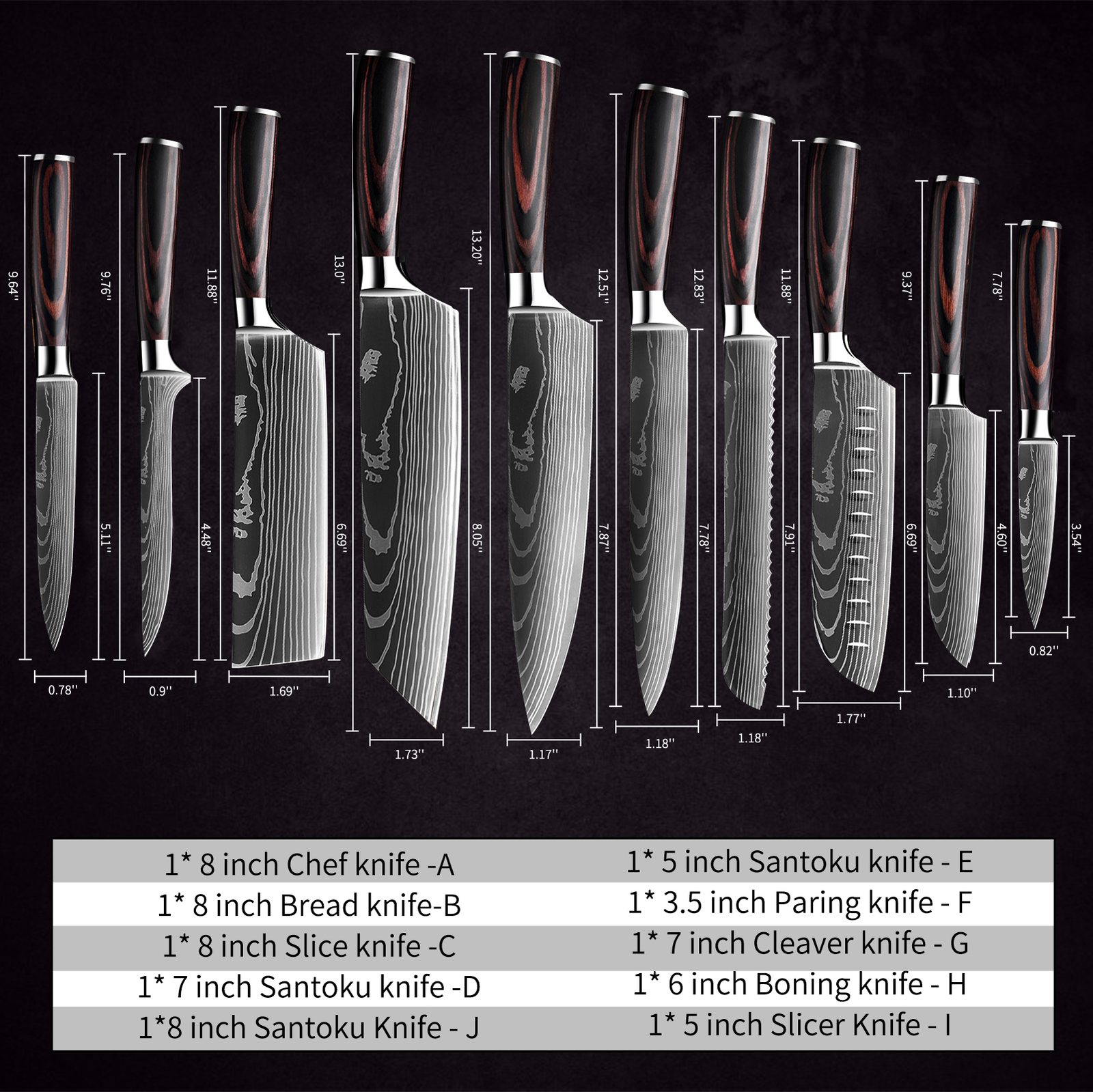 Imarku 16-teiliges Küchenmesser Set Japanischer Edelstahl | Mit Messerblock & Schärfer