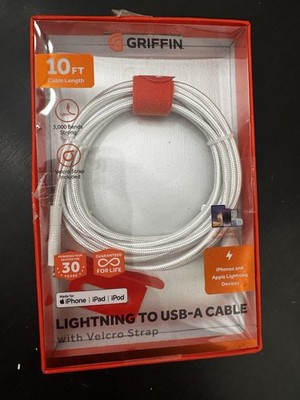 Griffin 10ft MFi-Certified Lightning USB Charger Cable for Apple iPhone iPad