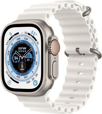 Apple Watch Ultra (GPS + LTE) 49mm Titanium Case with White Ocean Band