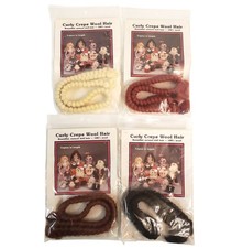 Curly Crepe 100 Wool Doll Hair Vintage 12" Triples by All Cooped Up - Choose