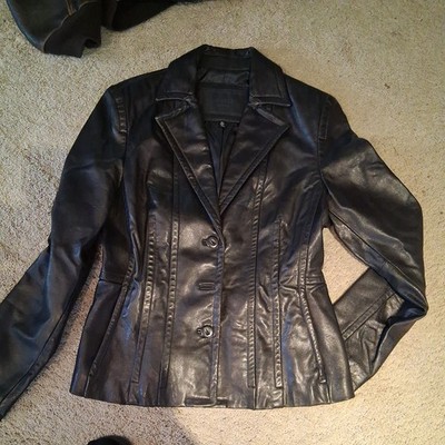 Vintage Avanti New York Black Buttery Soft Leather Blazer Style Jacket~S~