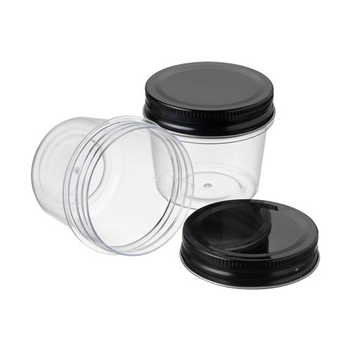 Plastic Mason Jars 4 Ounce Clear Storage Containers with Lids Small Plastic J... - Picture 3 of 6