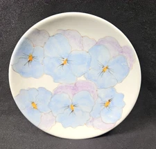 Ernestine Salerno 6 1/8" Dessert/Bread Plate - Blue Purple Pansy - Italy