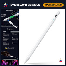 Stylus Pen for iPad 6-11th Gen, 2X Fast Charge, Palm Rejection, White Color