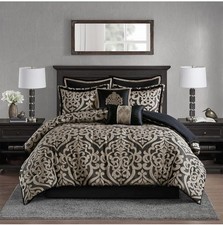Madison Park King Comforter Set Damask Medallion Jacquard Comforter
