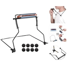 Harmonica Holder - 10 Holes, Hands-Free Neck Design & Anti-Scratch Pads