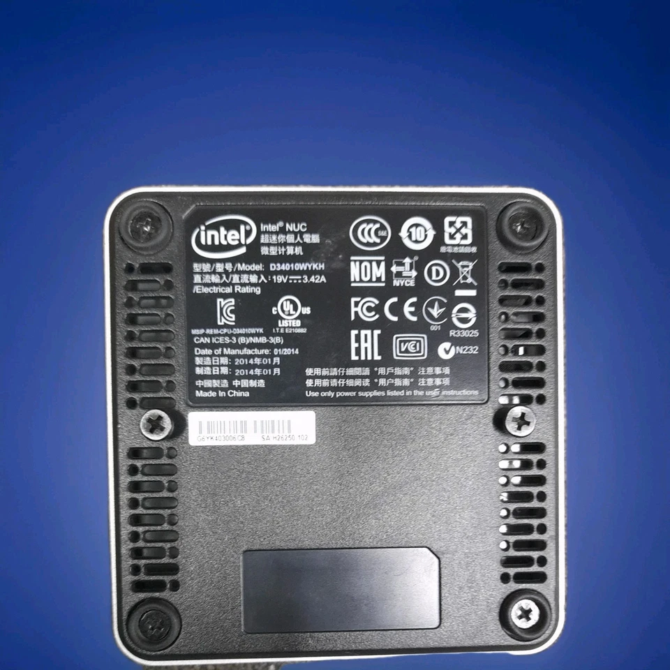 Intel NUC D34010WYKH Mini PC i5-4th Gen 1.7GHz 4GB 128GB SSD 19V Adapter  - Image 4 of 4