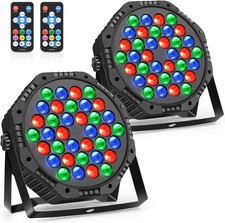Stage Lights 2 Pack 36 LED Par Light Corded RGB DJ Party Uplights with Sound ...