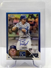 2023 Topps Chrome Brewer Hicklen True Blue Refractor RC Auto /150 Color Match