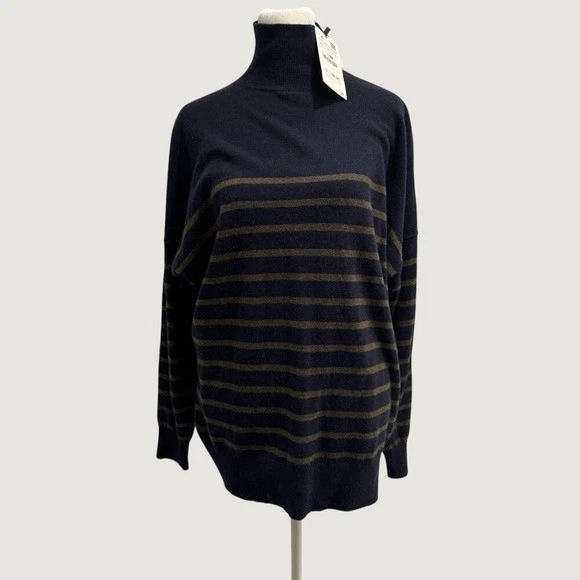 Zara Oversized Turtleneck Striped Sweater NWT