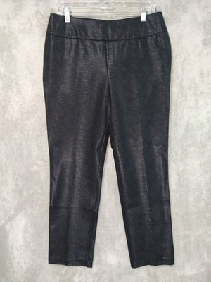Soft Surroundings Pants Womens Large Black Foil Python Charlize Ponte Pull On