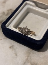 10k Yellow Gold Cluster Diamond Ring Size 4.2...