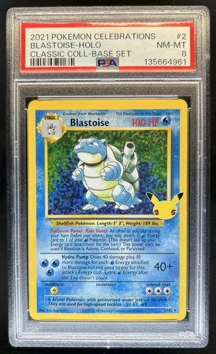 2021 Pokemon SWSH Celebrations Blastoise Classic Collection Holo #2/102 PSA 8
