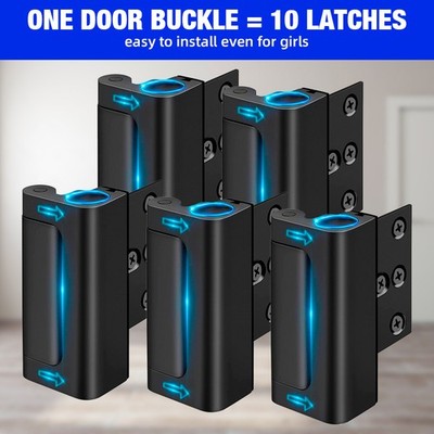 Black Metal Spring Hasp Lock 5 Pack Anti-Rust Toggle Latches for Industrial Box