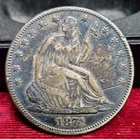 1871 50c. Liberty Seated Half Dollar XF Details Scratch Obverse
