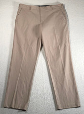 Van Heusen Flex Men's Chino Pants Regular Straight Beige Stretch Cotton 38x32