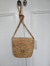 Next Jute Shoulder Bag or Crossbody Bag With Toggle Closure