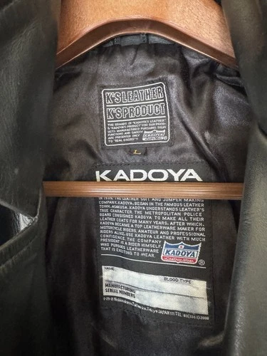 KADOYA  Leather Double Riders Motorcycle Jacket Black Made in Japan Size L image 3