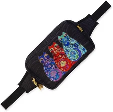 Sun'N'Sand Laurel Burch Neoprene Body Wrap and Belt Bag- Olas De Colores, 3 Cats
