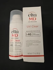 Elta MD UV Clear Tinted Facial Sunscreen SPF 46 1.7oz New in Box EXP 02/2028.