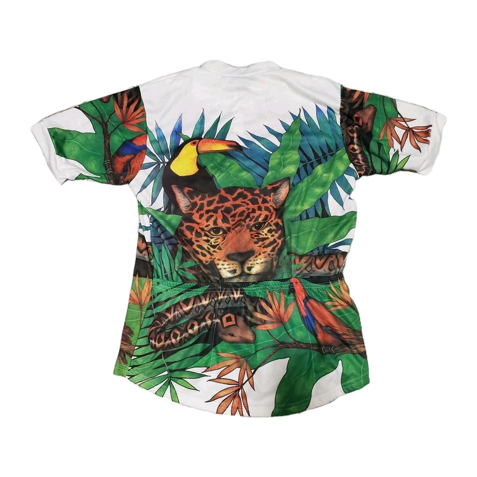 Camiseta deportiva de ciclismo para hombre mediana Jaguar Tiger Jungle 1/4 bolsillos con cremallera parte superior de bicicleta Foto 2 de 4